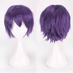 20 Colors Black White Purple Blonde Red Short Hair Cosplay Wig Men Women Party Amine Short Straight Hair Wigs For Boys Girls One Size K049-16 von VLEAP