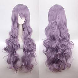 80 cm long curly dark purple light purple cosplay wigs Synthetic hair Halloween 32" Long purple Wavy Wig women common wavy wig K027 von VLEAP