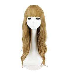 AniCosplay Wig, for Halloween, Party, Carnival, Nightlife, Concerts,Big Wave Full Hood Style, Gold, Brown LCNING von VLEAP