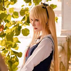 Saekano: How To Raise A Boring Girlfriend Eriri Spencer Sawamura 70Cm Long Straight Cosplay Wig For Women Gold Claw Ponytail von VLEAP
