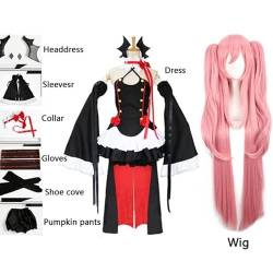 VLEAP Anime Cosplay Owari No Seraph Of The End Krul Tepes Mode Mode Perücken Lolita Kleid Vampir Anzug 8 Stück Set für Halloween Karneval Party M Sets von VLEAP