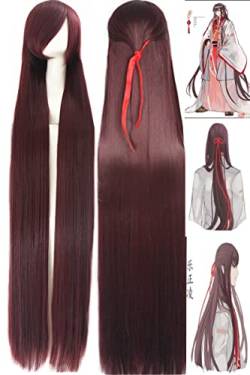 Wig for Carnival Nightlife CluI Party DrUp Wig 150Cm Long Straight Hair Thickening 706G Universal CostuStyle Black And White Silver Red Yellow Style Color: Zf150-14 (Brown Red 700G) von VLEAP