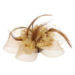 Fascinator / Haarschmuck für Damen, mit Blume, Federn, Perlen, Netz, Haarspangen von VMAKBUWIS