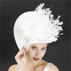Fascinator Hut Für Frauen Blume Kopfschmuck Stirnband Mit Feder Haar Zubehör Haarspange von VMAKBUWIS