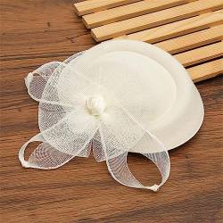 Faszinierende Haarspange Stirnband Hut Bowler Hut Feder Schleier Hochzeit Party Haarspange von VMAKBUWIS