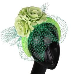 Mode Blau Headwear Für Braut Mesh Blume Fascinatoren Haar Zubehör Kopfschmuck Prinzessin Frauen Haarband von VMAKBUWIS