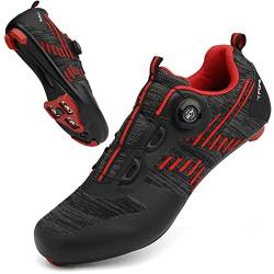 VNANV Fahrradschuhe Herren Damen Rennradschuhe MTB Schuhe Herren Damen rennradschuhe Herren rennrad Fahrradschuhe Look SPD SPD-SL Delta Lock Pedal Reitschuhe Schuhen (Schwarz9,42) von VNANV