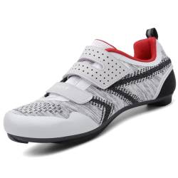 VNANV Fahrradschuhe Herren Damen Rennradschuhe MTB Schuhe Herren Damen rennradschuhe Herren rennrad Fahrradschuhe Look SPD SPD-SL Delta Lock Pedal Reitschuhe Schuhen (hellgrau10,43) von VNANV