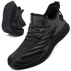 VNANV Herren Laufen Gehen Tennis Trainer Casual Fitnessstudio Athletische Fitness Sport Schuhe - Mode Turnschuhe- Leichtgewicht-Komfortable（Schwarz 46） von VNANV