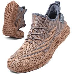 VNANV Herren Laufen Gehen Tennis Trainer Casual Fitnessstudio Athletische Fitness Sport Schuhe - Mode Turnschuhe- Leichtgewicht-Komfortable（sandig 52） von VNANV