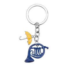 VNEWSCHI Modischer Schlüsselanhänger mit Horn und Regenschirm, Taschenanhänger für Rucksack, Auto, als Dekoration, blau, G von VNEWSCHI