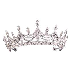 Tiaras und Kronen für Frauen, Kristall-Braut-Tiaras und Kronen, luxuriöse Strass-Abschlussball-Diadem-Kronen-Tiara für Frauen, Braut, Hochzeit, Haarschmuck (Farbe: Stil P) von VNNHGB