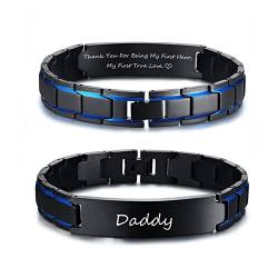 Armband Herren:VNOX Papa Herren Armband|Armband Herren mit Gravur|Edelstahl Armband Herren|Papa Geschenk Geburtstag|Geschenke für Papa|Held Papa von VNOX