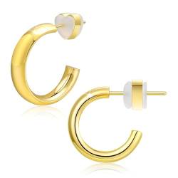 VNOX Ohrringe Creolen Ohrringe Mädchen CC Ohrringe Gold Earrings for Women Edelstahl Ohrringe Damen Damenohrringe Hoop Earrings Schmuck Hochzeit Geschenk für Frauen Freundin Schwester,Golden 40 von VNOX