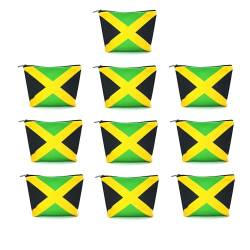 VOARYISA Make-up-Tasche aus Segeltuch, Reise-Kulturbeutel, Make-up-Tasche für Frauen und Mädchen, Jamaika-Flagge, Reggae, JA-10 von VOARYISA