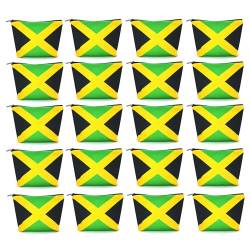 VOARYISA Make-up-Tasche aus Segeltuch, Reise-Kulturbeutel, Make-up-Tasche für Frauen und Mädchen, Jamaika-Flagge, Reggae, JA-20 von VOARYISA