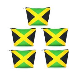 VOARYISA Make-up-Tasche aus Segeltuch, Reise-Kulturbeutel, Make-up-Tasche für Frauen und Mädchen, Jamaika-Flagge, Reggae, JA-5 von VOARYISA