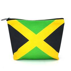 VOARYISA Make-up-Tasche aus Segeltuch, Reise-Kulturbeutel, Make-up-Tasche für Frauen und Mädchen, Jamaika-Flagge, Reggae, Jamaikanisch von VOARYISA