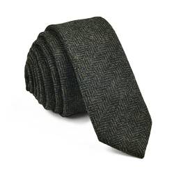 VOBOOM Herren krawatte dünne krawatte tweed-muster-woll-hals-bindung-viele farben länge: 59" (150cm) breite: 2,36" (6cm) an den breitesten; 06 grün von VOBOOM