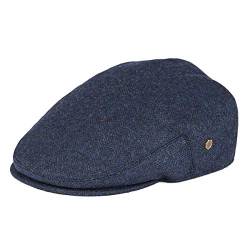 VOBOOM Herringbone Flat Efeu Newsboy Hut Wollmischung Gatsby Cabbie Cap, Blau, 59 EU von VOBOOM