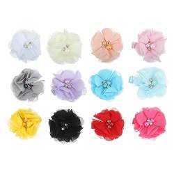 VOCOSTE 12 Stück Haarspangen für Mädchen Ripsband Blumenmuster Baby Haar Zubehör Multifarbe von VOCOSTE