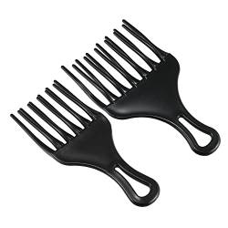 VOCOSTE 2 Stück Afro Haar Kamm Große und Kleine Haar Gabel Kamm Friseur Styling Werkzeug für Lockige Haar für Männer Frauen Kunststoff Schwarz von VOCOSTE