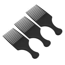 VOCOSTE 3 Stück Afro Haar Kamm Friseur Styling Werkzeug für Lockig Haar für Männer Frauen Schwarz von VOCOSTE