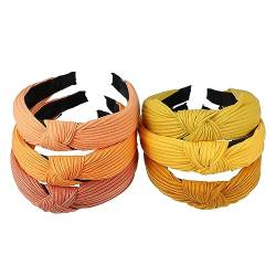 VOCOSTE 5 Stück Breite Geknotete Stirnband für Frauen Gelb Orange 1.18" Breit von VOCOSTE