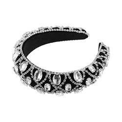 VOCOSTE Bling Strass Haarreif für Frauen Silberton 1.57" Breit von VOCOSTE