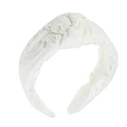 VOCOSTE Blumiges gemustertes Knoten-Haarband für Frauen und Maedchen, Weiß, 12,5 cm x 5 cm von VOCOSTE