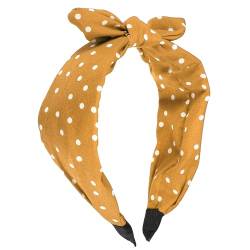 VOCOSTE Bowknot Stirnband mit Hasenohren für Frauen Gelb 2,17 Zoll Breit von VOCOSTE
