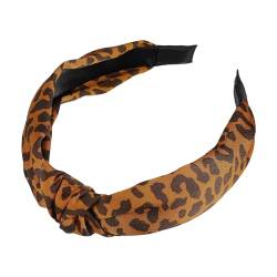 VOCOSTE Leopardenmuster Stirnband, elastisches geknotetes Damen Stirnband, Orange von VOCOSTE