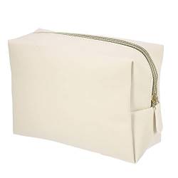 VOCOSTE PU Leder Schminktasche Kosmetik Reise Taschen Koffer Große Pinsel Organizer Tasche Kulturbeutel für Frauen Größe L Beige von VOCOSTE