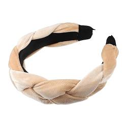 VOCOSTE dickes geflochtenes Samt Stirnband Haarband für Damen 1,2" breit beige von VOCOSTE