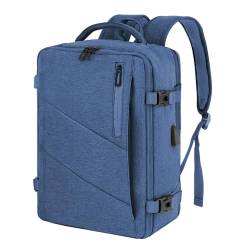 VOESLD für Easyjet Handgepäck 45x36x20, Handgepäck Rucksack Herren Damen Laptop Rucksack Wasserdicht, Reiserucksack Handgepäck Blau Flugzeug für Alle Großen Airlines, Mit USB-Anschluss 32L von VOESLD