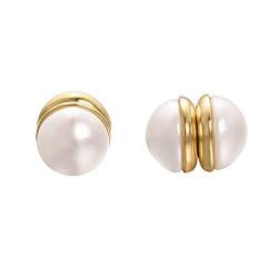 Vogem Perle Magnetische Ohrclips für Damen 10MM Magnet Perlen Ohrstecker Ohne Ohrloch Clip Ohrringe Modeschmuck von VOGEM