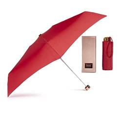 Mini-Faltregenschirm für Frauen VOGUE, ultraleicht und mit Sonnenschutz. Ideal zum Verschenken. Wird in einer schönen Box präsentiert. Winddichtes System (Wind Proof). (Rot) von VOGUE