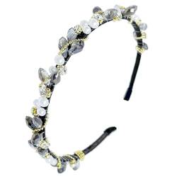 Strass-Stirnbänder, schwarzes glänzendes Kristall-Stirnband, glänzende Haarbänder, glitzernde Haarbänder mit Perlen für Frauen und Mädchen von VOGVOR