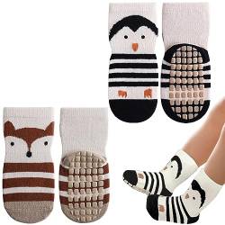 VOGVOR Babysocken für Mädchen und Jungen, Babysocken mit Griffen, rutschfeste Babysocken für Mädchen, Tiere, Kleinkindsocken, Cartoon-Anti-Rutsch-Socken, Baumwoll-Babysocken für Jungen von VOGVOR