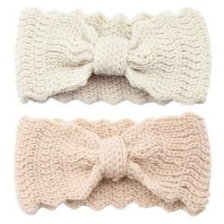 Winter-Stirnbänder für Damenhaar, gestricktes Stirnband für Damen, weiches Zopfmuster, Ohrenwärmer für Damen und Mädchen (weiß und rosa) von VOGVOR
