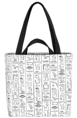 VOID Ägypten Hieroglyphen Pyramide Tasche 33x33x14cm,15l Einkaufs-Beutel Shopper Einkaufs-Tasche Bag von VOID