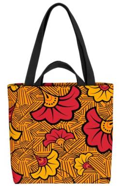 VOID Afrika Blumen Ornamente Ethno Tasche 33x33x14cm,15l Einkaufs-Beutel Shopper Einkaufs-Tasche Bag von VOID