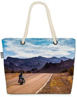 VOID Biker Highway Motorrad Strandtasche Shopper 58x38x16cm 23L XXL Einkaufstasche Tasche Reisetasche Beach Bag von VOID