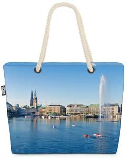 VOID Hamburg Strandtasche Shopper 58x38x16cm 23L XXL Einkaufstasche Tasche Reisetasche Beach Bag von VOID