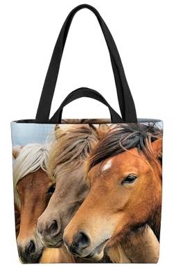 VOID Islandpferde Pferd Reiten Wildpferde Tasche 33x33x14cm,15l Einkaufs-Beutel Shopper Einkaufs-Tasche Bag von VOID