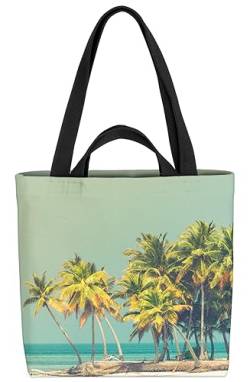 VOID Palmen Insel Urlaub Meer Tasche 33x33x14cm,15l Einkaufs-Beutel Shopper Einkaufs-Tasche Bag von VOID