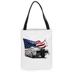 VOID Stars and Stripes Muscle Car Tasche Einkaufs-Beutel Polyester Shopper Einkaufs-Tasche Bag Eleanor Mustang, Polyestertasche Größe:Medium von VOID