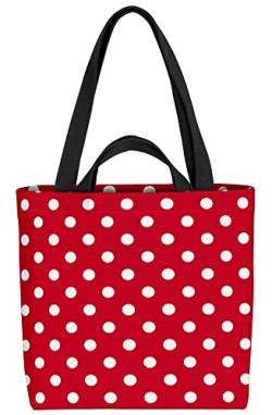 VOID Weihnachten Punkte rot Weiss Tasche 33x33x14cm,15l Einkaufs-Beutel Shopper Einkaufs-Tasche Bag von VOID