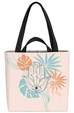 VOID Yoga Blumen Hamsa Mandala Tasche 33x33x14cm,15l Einkaufs-Beutel Shopper Einkaufs-Tasche Bag von VOID