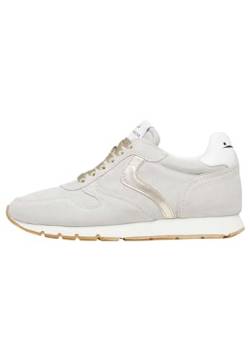 VOILE BLANCHE Julia-Sneakers aus Leder und Veloursleder, Gold 38 von VOILE BLANCHE